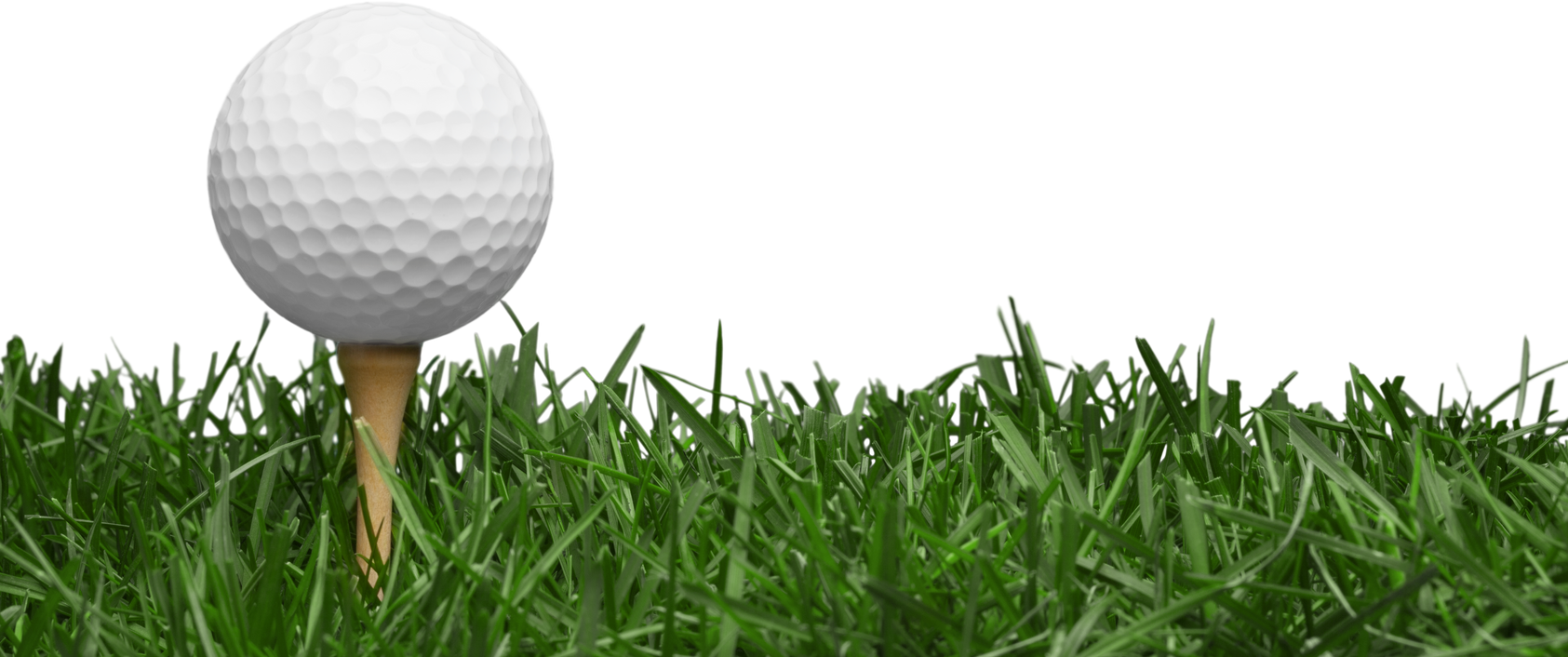 golf ball with a golf tee on a grass